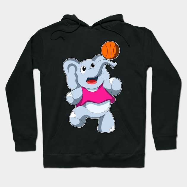 Elephant as Basketball player with Basketball Hoodie by Markus Schnabel